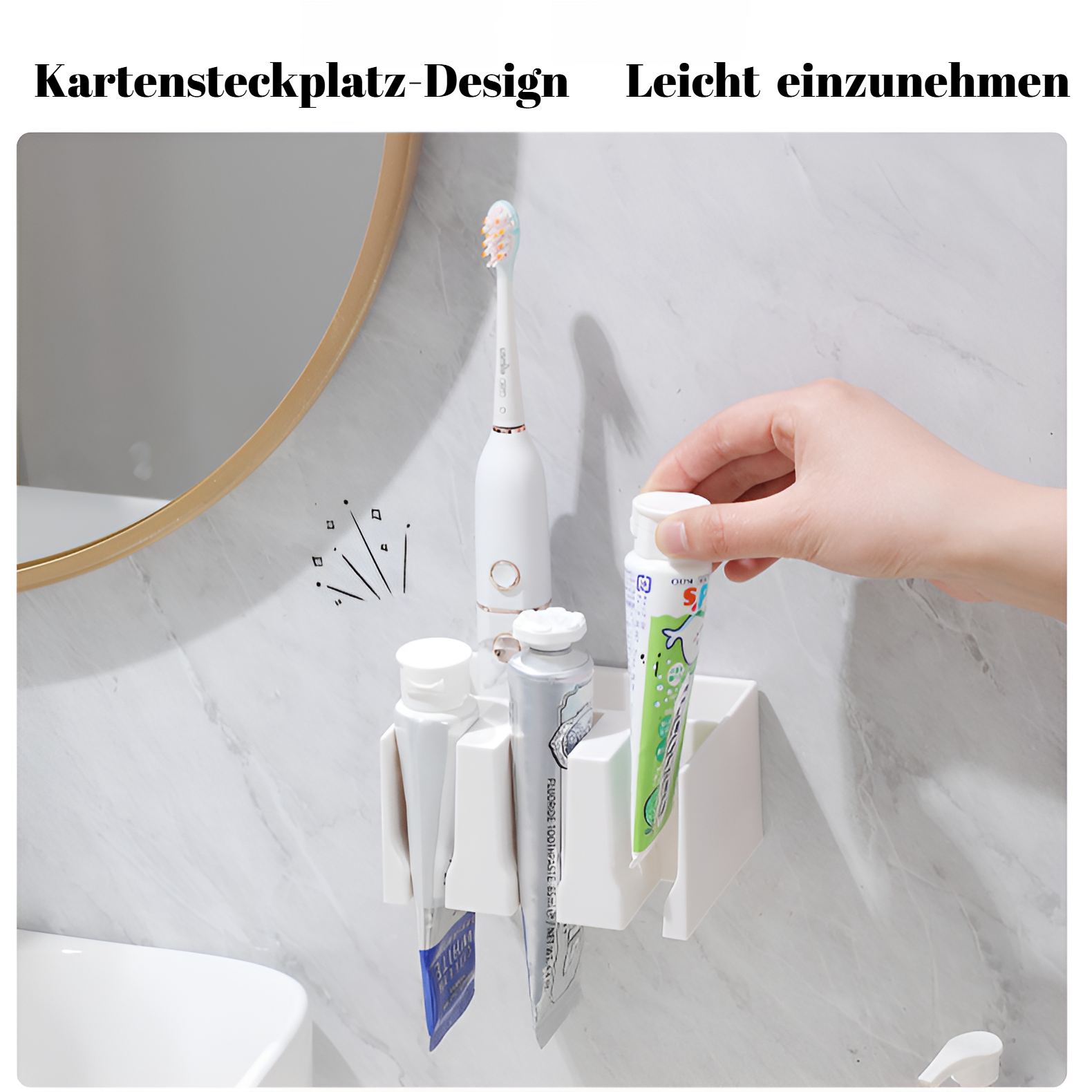 Praktisches Zahnpastaregal für Zahnpasta und Gesichtsreiniger