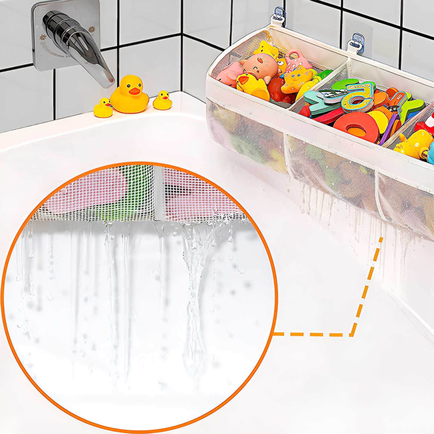 Multi-Grid-Klassifizierung Kinderbadezimmer-Spielzeug-Aufbewahrungstasche Babybadezimmer-Wandbehangt