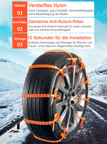 【🚗❄Dies ist die neueste Reifenkette, entwickelt von Mercedes-Benz 2024 und der Universität München】10 Sekunden Montage！