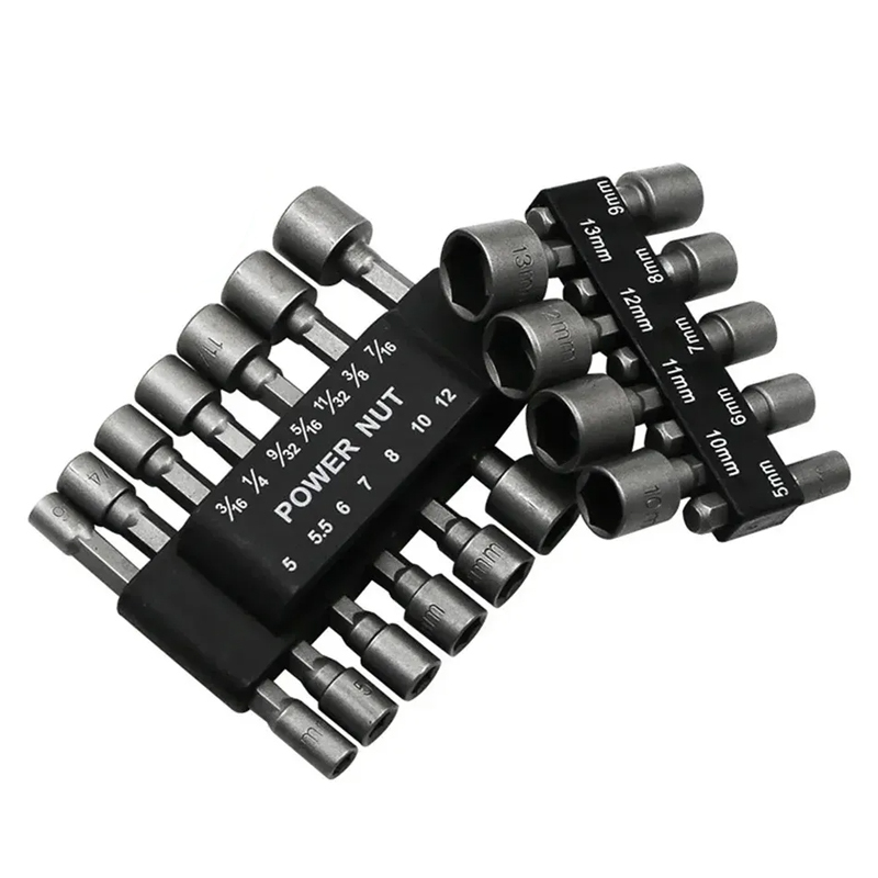 9 teile/satz 5mm-13mm Hex Steckdosen Hülse Düsen Mutter Fahrer Set Power Muttern Treiber Steckdose Schraubendreher Set Bits sets Werkzeuge