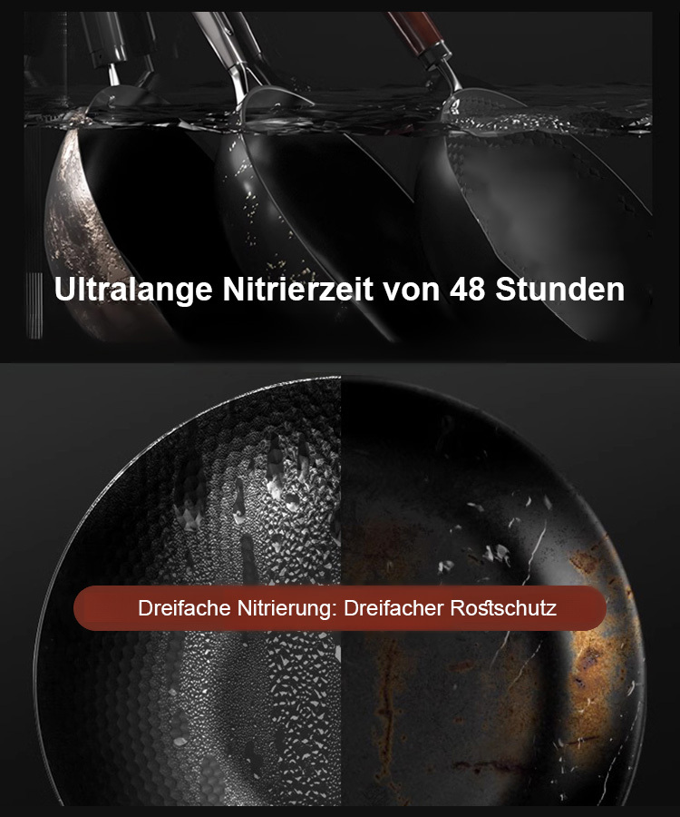 【Importiert aus Japan, hergestellt aus hochreinem Natureisen】🍳100.000 Mal von Hand geschmiedet, um durch „traditionelles Öffnen“ eine natürliche Antihaft-Oberfläche zu erhalten