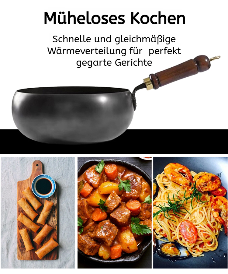 【Natürliche Eisenergänzung】Handgeschmiedete antihaftbeschichtete Eisenpfanne ohne Beschichtung🍳Langlebig und rostfrei