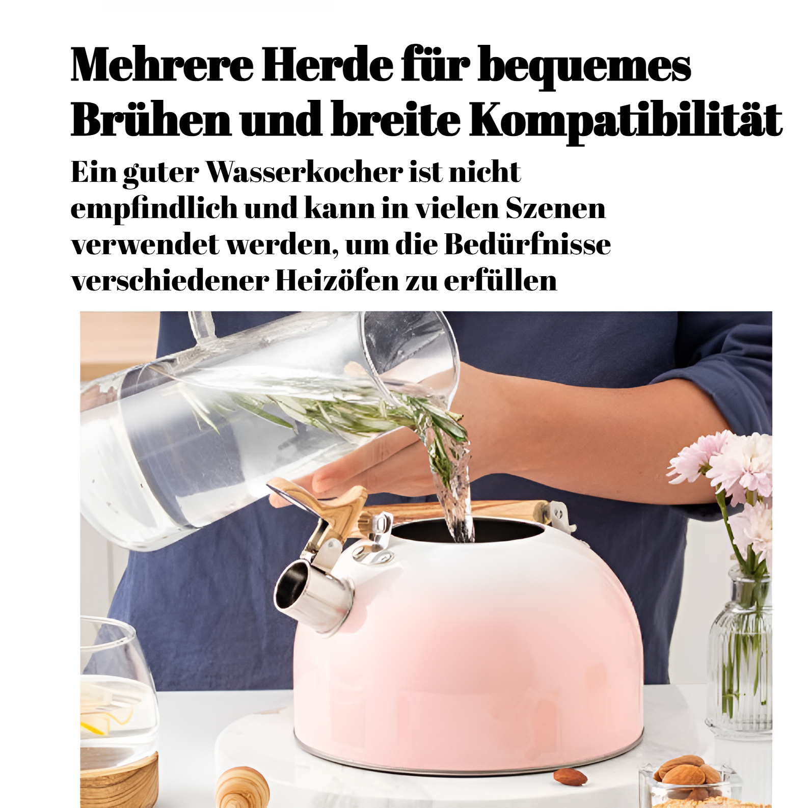 Langlebiger Edelstahlkessel mit Pfeife