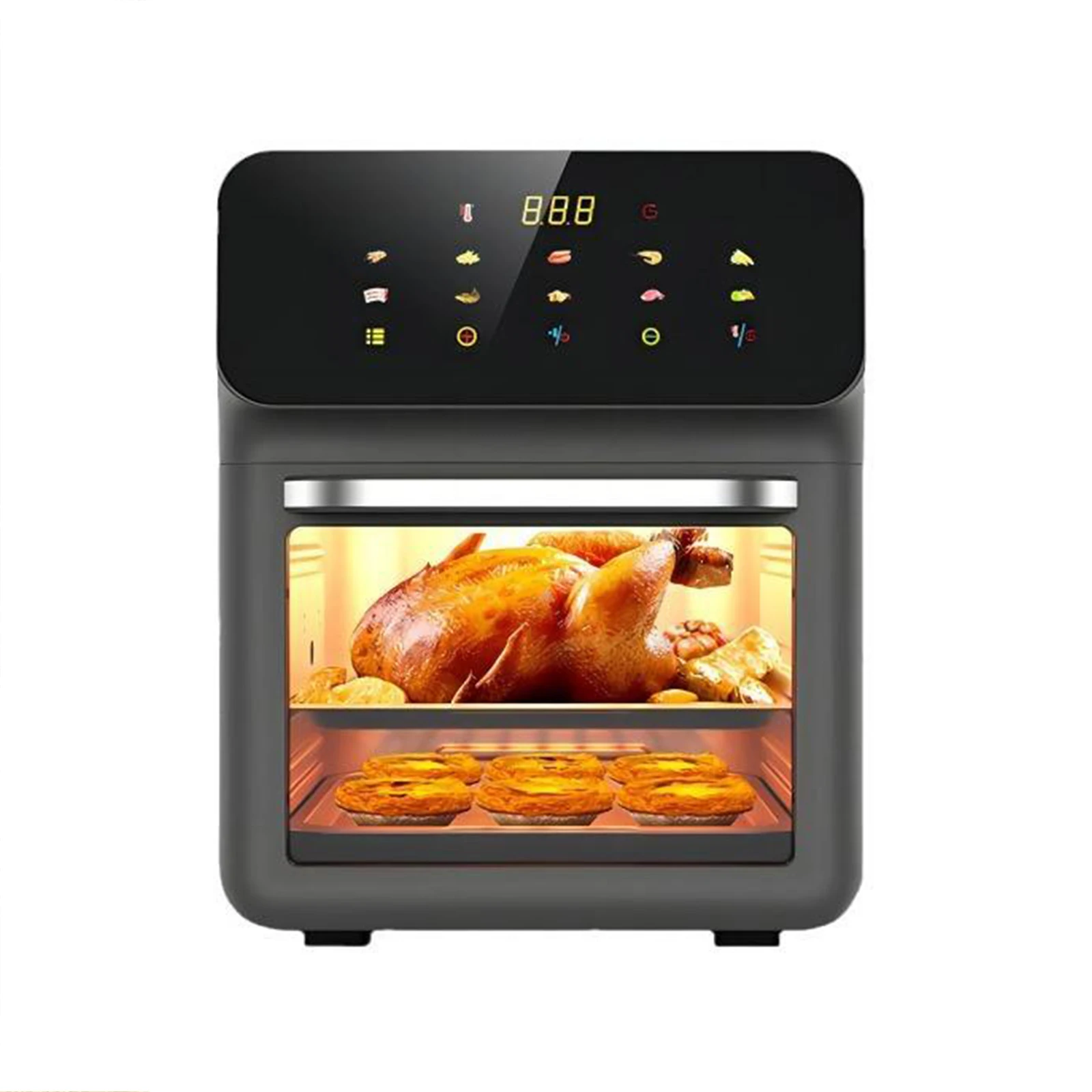 Intelligente ölfreie Heißluftfritteuse mit großem Fassungsvermögen und 10 l Fassungsvermögen und 360°-Konvektionsvisualisierung für den Einsatz in Küche und Haushalt