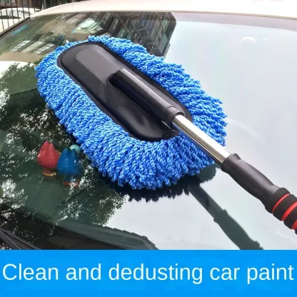 Mikrofaser-Autowaschbürsten-Mopp-Set, Handschuhschwamm mit langem Grif