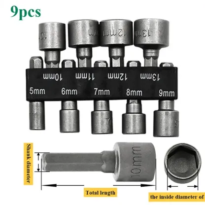 9 teile/satz 5mm-13mm Hex Steckdosen Hülse Düsen Mutter Fahrer Set Power Muttern Treiber Steckdose Schraubendreher Set Bits sets Werkzeuge