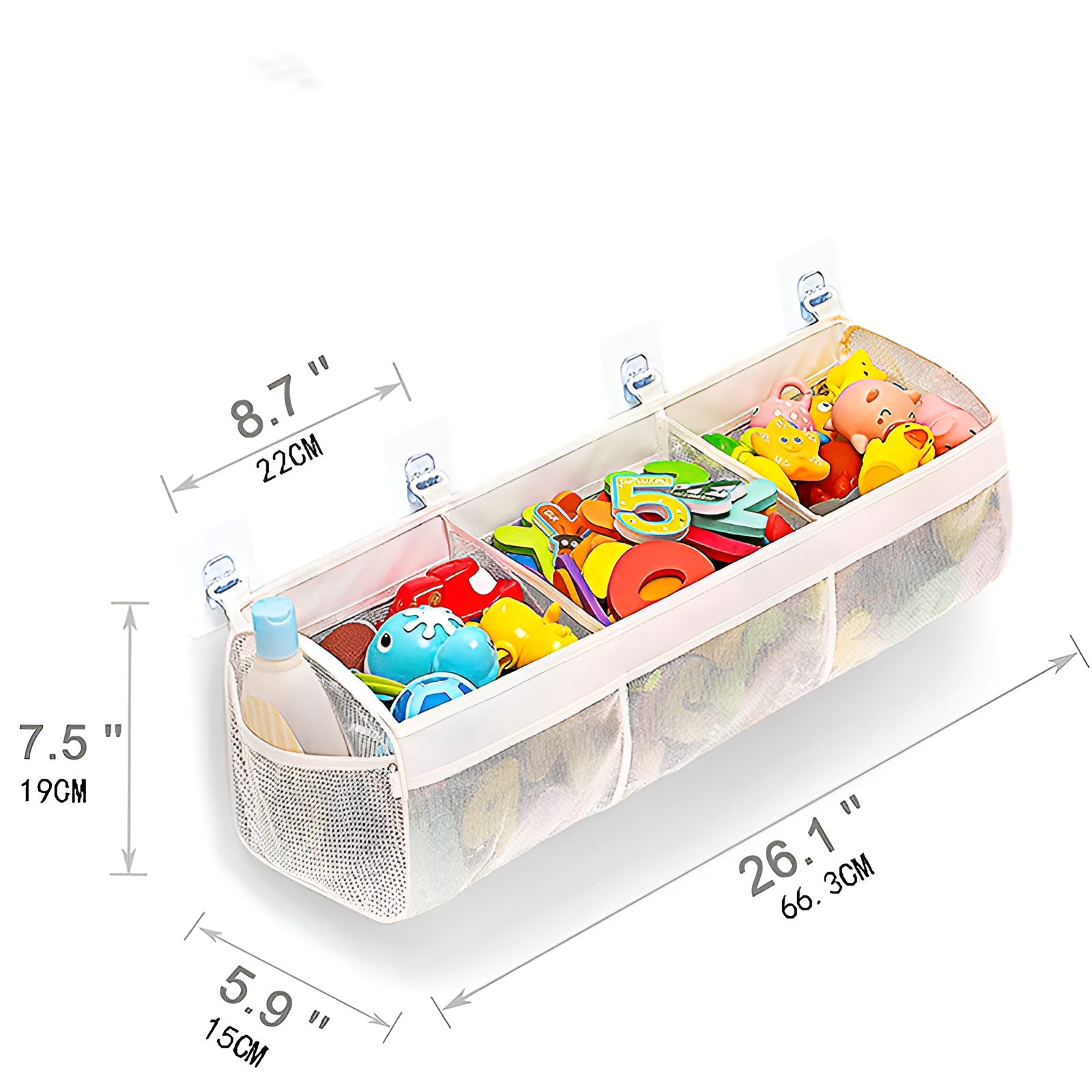 Multi-Grid-Klassifizierung Kinderbadezimmer-Spielzeug-Aufbewahrungstasche Babybadezimmer-Wandbehangt