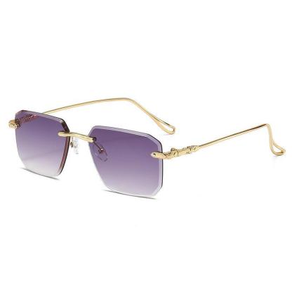 【Promi-Edition】14K vergoldete, luxuriöse, randlose Sonnenbrille