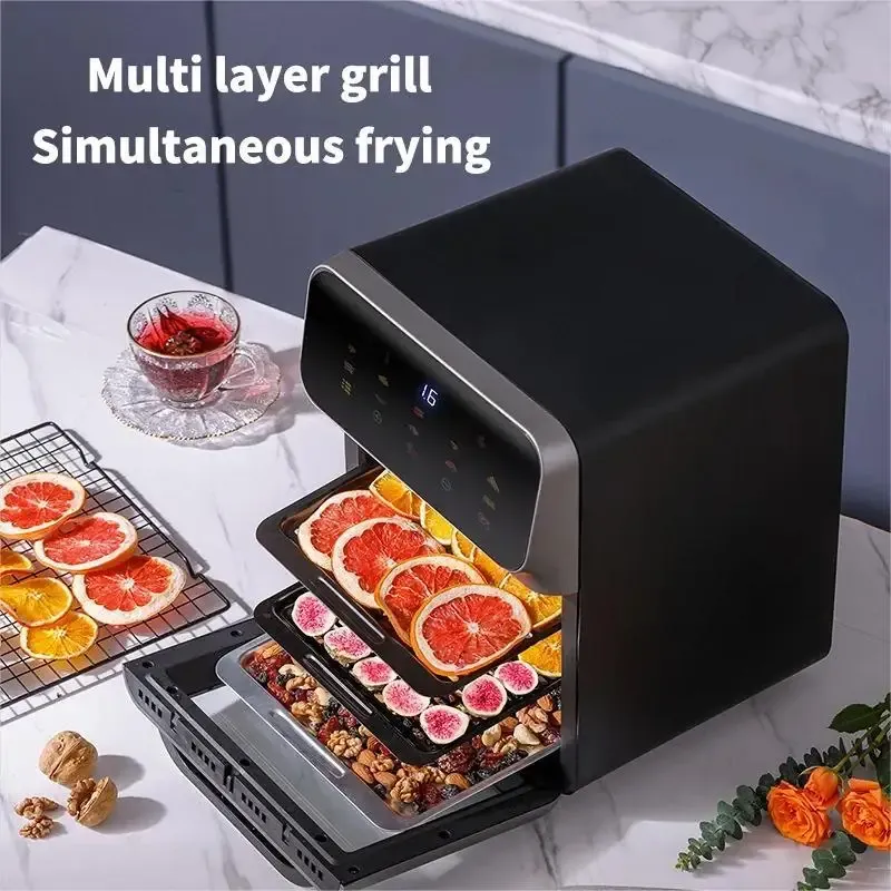 Intelligente ölfreie Heißluftfritteuse mit großem Fassungsvermögen und 10 l Fassungsvermögen und 360°-Konvektionsvisualisierung für den Einsatz in Küche und Haushalt