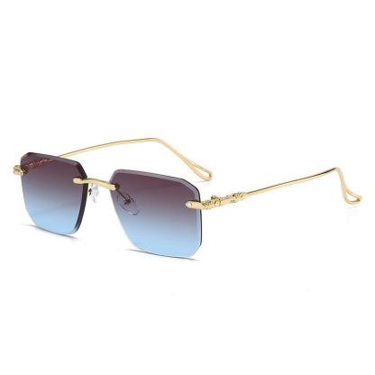 【Promi-Edition】14K vergoldete, luxuriöse, randlose Sonnenbrille