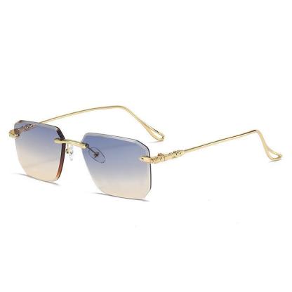 【Promi-Edition】14K vergoldete, luxuriöse, randlose Sonnenbrille