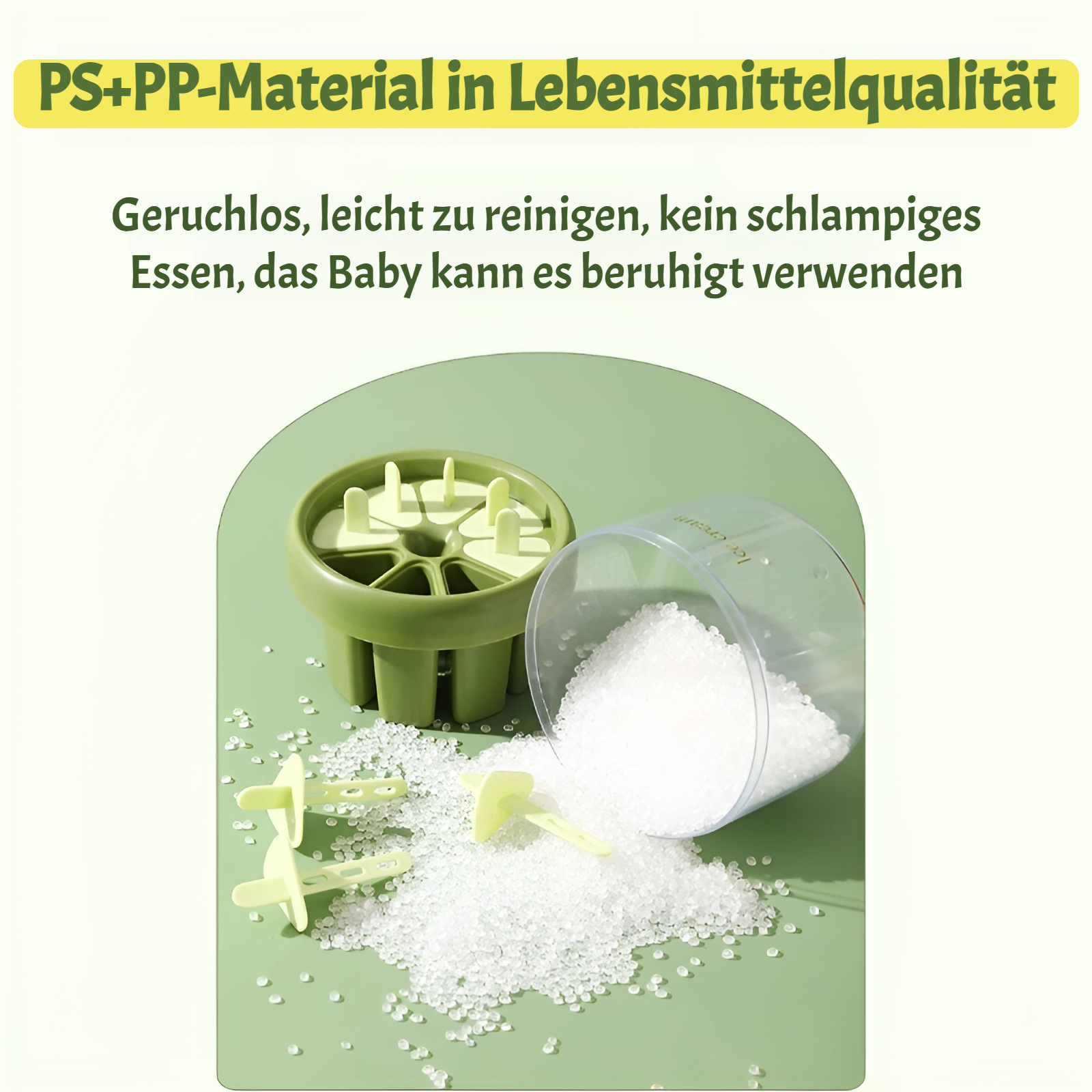 Selbstgemachtes Eis am Stiel in praktischer Form