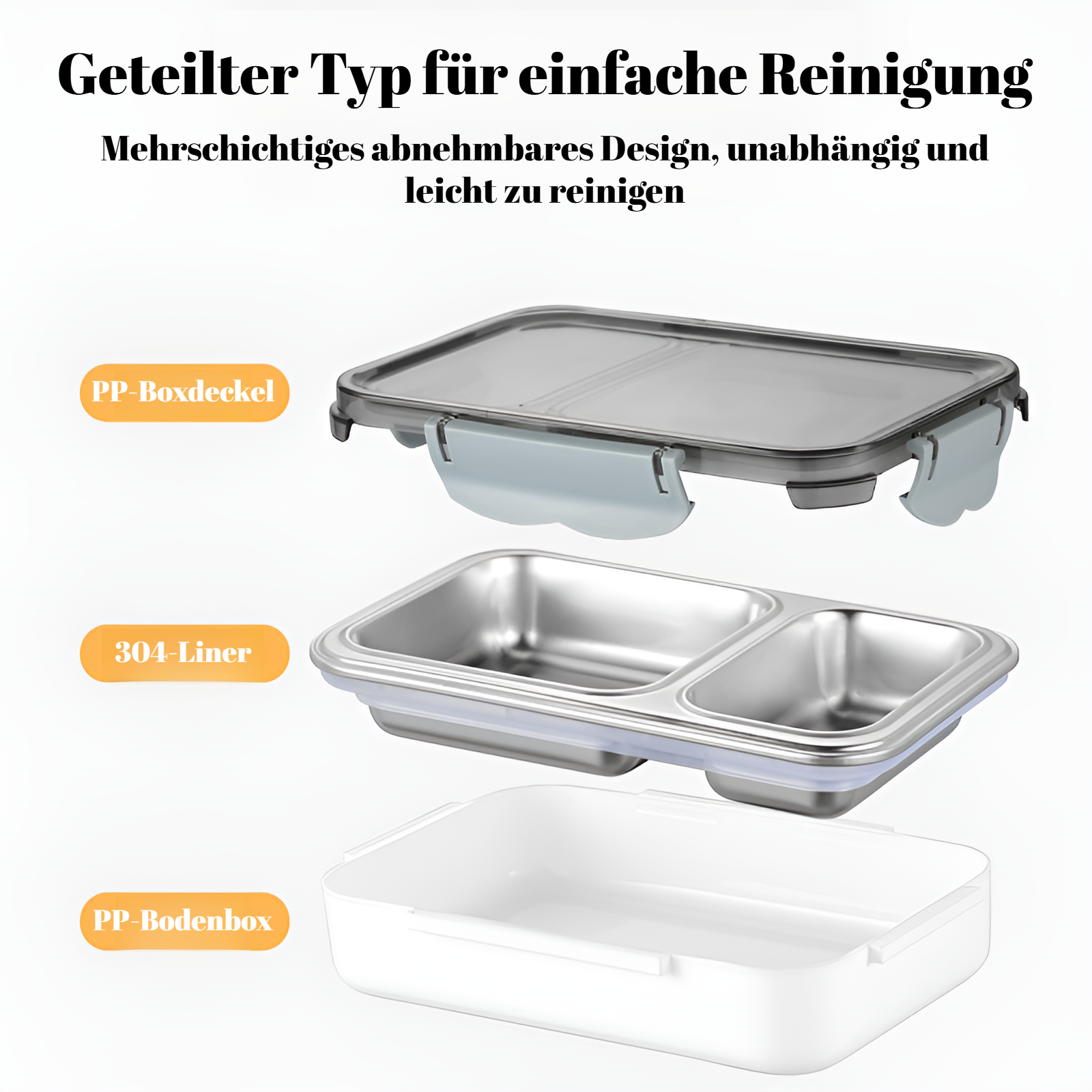 Lunchbox mit getrennten Fächern für Mittag- und Abendessen