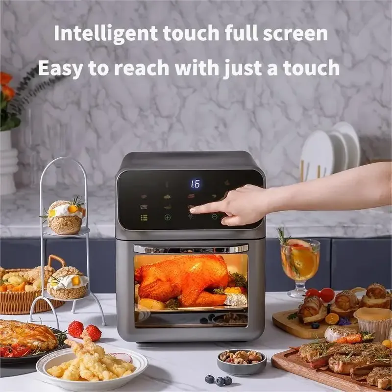 Intelligente ölfreie Heißluftfritteuse mit großem Fassungsvermögen und 10 l Fassungsvermögen und 360°-Konvektionsvisualisierung für den Einsatz in Küche und Haushalt