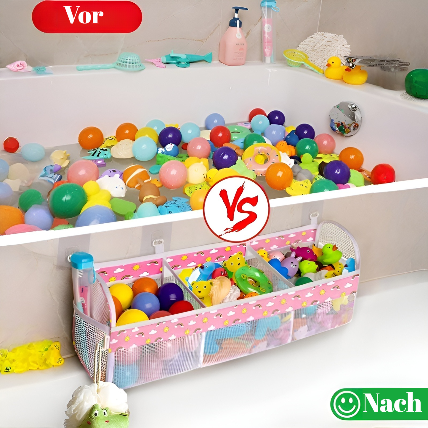 Multi-Grid-Klassifizierung Kinderbadezimmer-Spielzeug-Aufbewahrungstasche Babybadezimmer-Wandbehangt