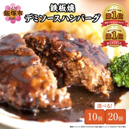 【ふるさと納税】★Wレビューキャンペーン実施中★【累計4000万個突破！】＼個数が選べる！／鉄板焼ハンバーグ デミソース 10個～20個 温めるだけ 福岡 飯塚 冷凍 小分け 大容量 ハンバーグ 肉 牛 簡単調理 特製 湯煎 人気 お試し 