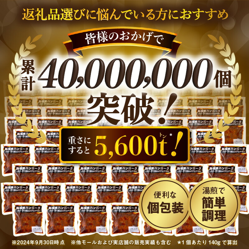 【ふるさと納税】★Wレビューキャンペーン実施中★【累計4000万個突破！】＼個数が選べる！／鉄板焼ハンバーグ デミソース 10個～20個 温めるだけ 福岡 飯塚 冷凍 小分け 大容量 ハンバーグ 肉 牛 簡単調理 特製 湯煎 人気 お試し 