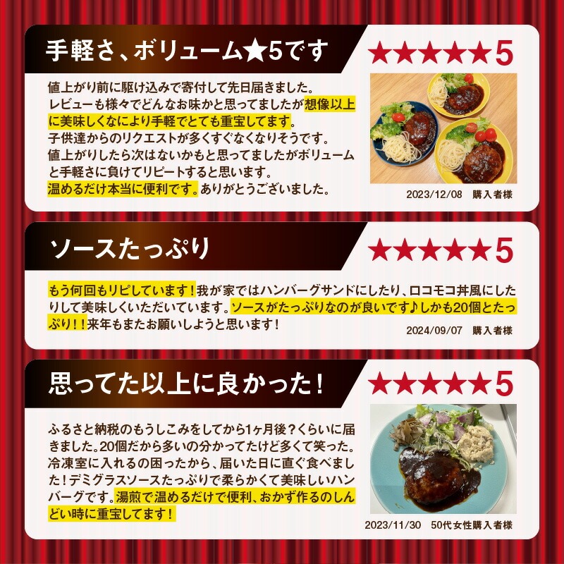 【ふるさと納税】★Wレビューキャンペーン実施中★【累計4000万個突破！】＼個数が選べる！／鉄板焼ハンバーグ デミソース 10個～20個 温めるだけ 福岡 飯塚 冷凍 小分け 大容量 ハンバーグ 肉 牛 簡単調理 特製 湯煎 人気 お試し 