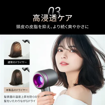 【楽天1位】ドライヤー ヘアドライヤー 大風量 速乾 時短 低温ドライヤー 8億マイナスイオン 1200W 高速ドライヤー 軽量 静音 57℃恒温 静電気除去 コンパクト 人気 髪質改善 美容家電 ヘアケア 美髪