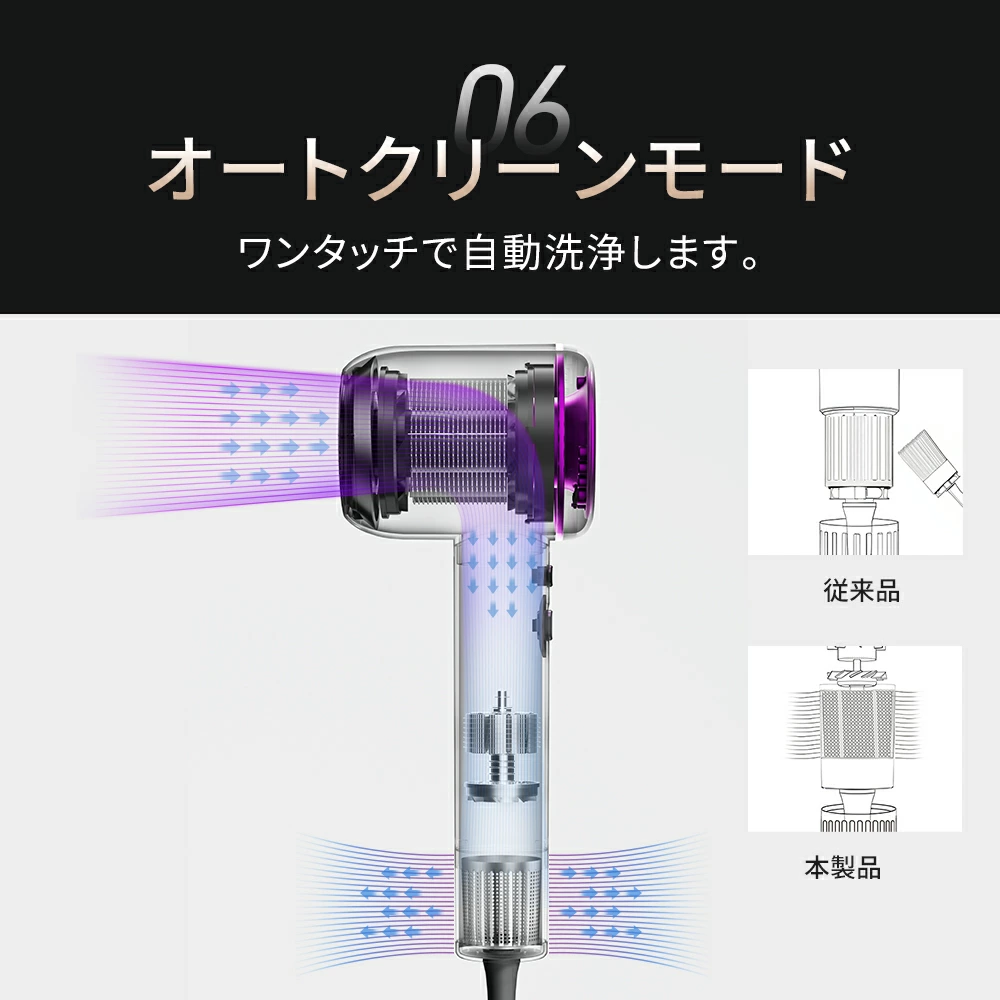 【楽天1位】ドライヤー ヘアドライヤー 大風量 速乾 時短 低温ドライヤー 8億マイナスイオン 1200W 高速ドライヤー 軽量 静音 57℃恒温 静電気除去 コンパクト 人気 髪質改善 美容家電 ヘアケア 美髪