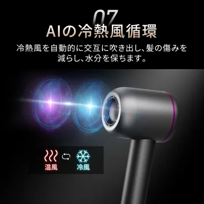 【楽天1位】ドライヤー ヘアドライヤー 大風量 速乾 時短 低温ドライヤー 8億マイナスイオン 1200W 高速ドライヤー 軽量 静音 57℃恒温 静電気除去 コンパクト 人気 髪質改善 美容家電 ヘアケア 美髪