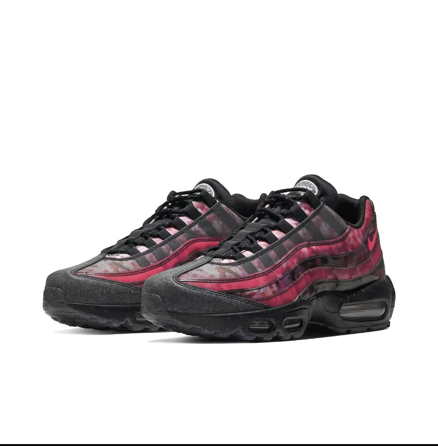 Nittgke Air Max 95 Cherry Blossom サクラ ノンスリップ軽量ロートップ ランニング シューズ、男性および女性用、ブラック