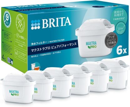 【日本正品】Brita 壶型净水器滤芯 更换用 6 个装 经过 PFOS/PFOA 除去测试 最大专业 滤芯 纯净性能 聚丙烯 聚乙烯对苯二甲酸酯 【日本正规品】白色
