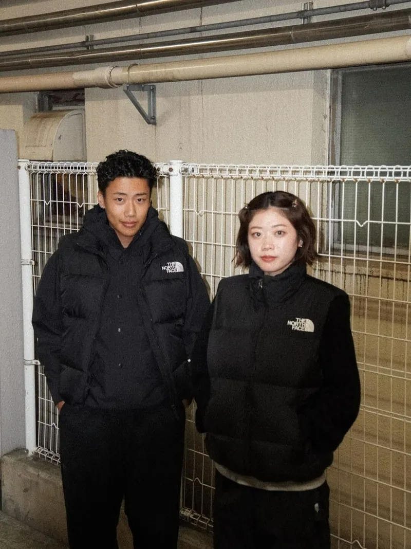 メンズバージョンコントラストカラーダウンベスト