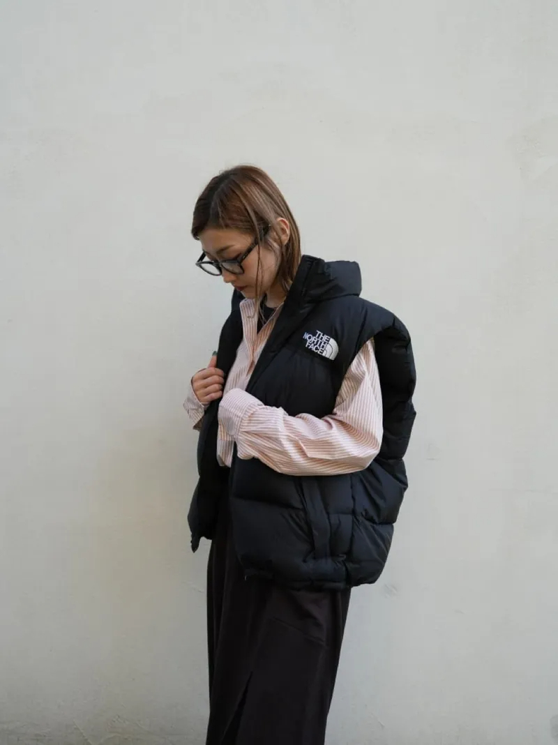 メンズバージョンコントラストカラーダウンベスト