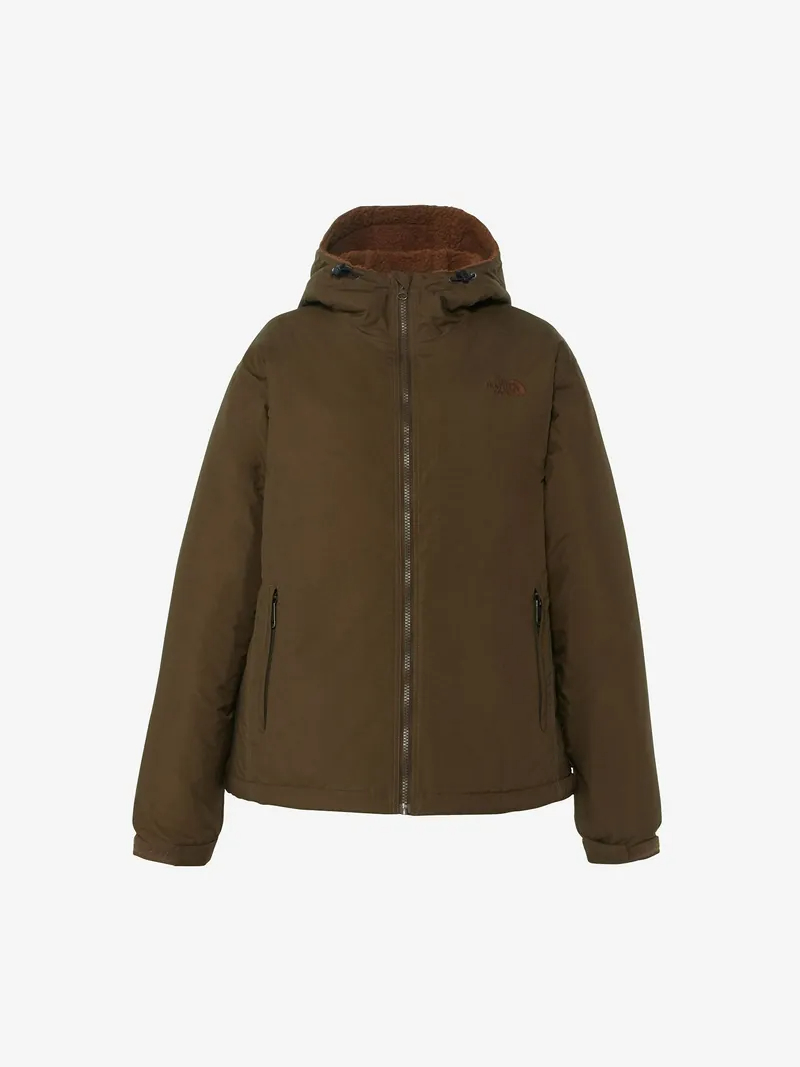 レディースバージョン、撥水加工、ファー裏地付きフード付きジャケット