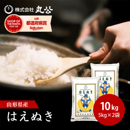 令和7年産 はえぬき 10kg 5kg×2袋 お米 白米 山形県産 送料無料