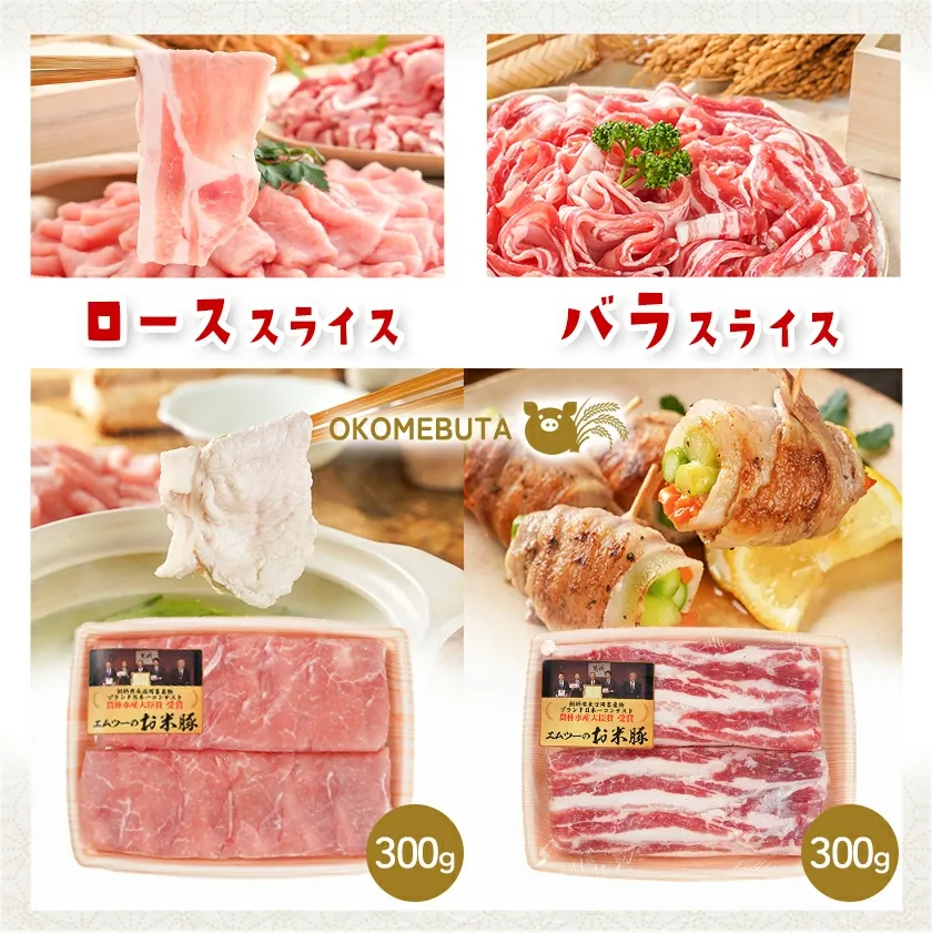 【ふるさと納税】【精肉ランキング1位獲得】【内容量＆発送時期が選べる！】お米豚セット - 豚肉 豚ロース 豚こま切れ 豚バラ肉 豚肩ロース 計2.2キロ/3.7キロ スライス肉 小分け 都城産豚 ブランド豚 快速便あり お届け時期が選べる 送料無料 SKU-3105【宮崎県都城市】