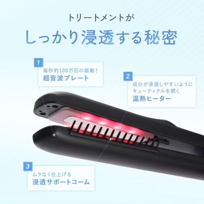 超音波 アイロン トリートメント ヘアアイロン 【ヤーマン公式】《シャインプロ HC21》 グレージュ ｜ヘアケア 浸透 LED 温熱 防水仕様 お風呂 コードレス ヘアカラー インバス アウトバス プレゼント ギフト 女性