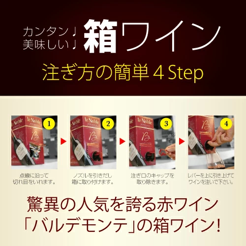 【480円クーポンでボトル換算424円 送料無料】 箱ワイン バルデモンテ レッド3L×4箱 ケース(4箱入) 箱ワイン 赤 箱ワイン 3L ワイン ワインセット 赤ワイン 赤ワインセット ボックスワイン 赤 3l 長S 送料無料 【ポイント対象外】