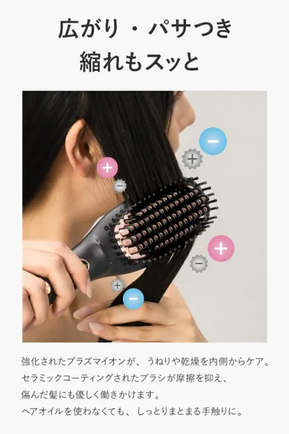 高評価★4.56【 プラズマイオンに進化 】【 24週連続 週間ランキング１位受賞 】 ヒートブラシ ヘアアイロン 【朝3分とかすだけでストレートヘア】 ストレートブラシ ツヤ3倍 うるおい4倍 髪のまとまり2倍 ブラシ型 アイロン ルピリーナ Lupilina 柊