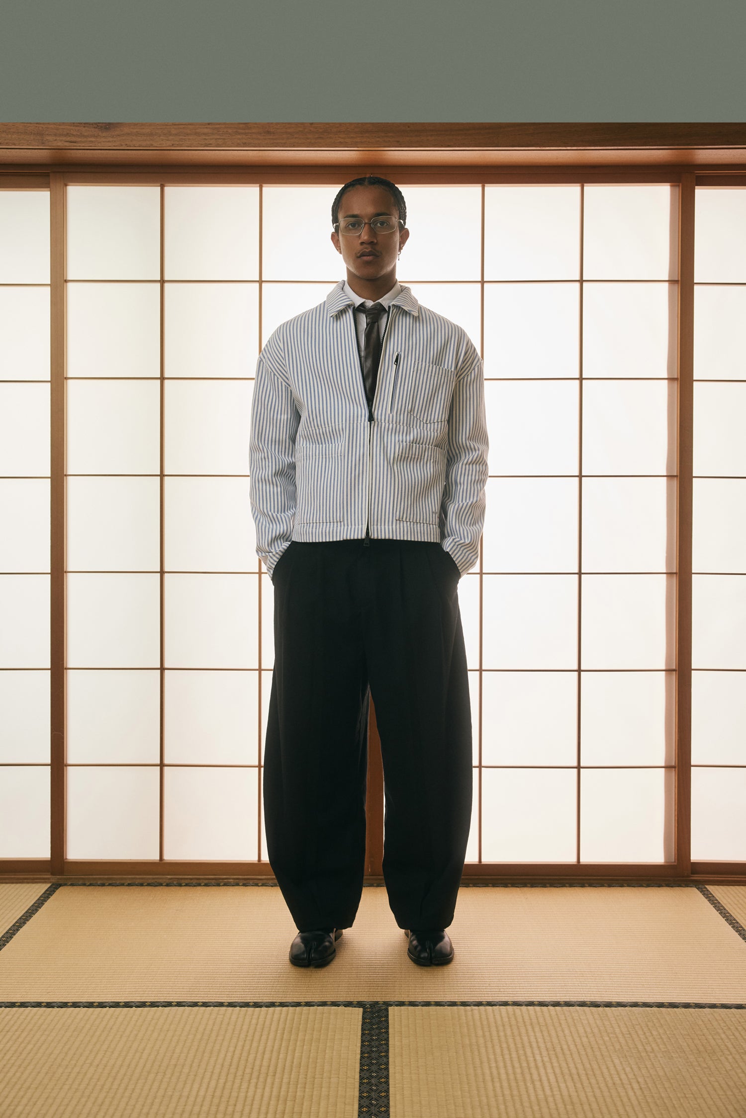 PINSTRIPE CANVAS WORKWEAR JACKET