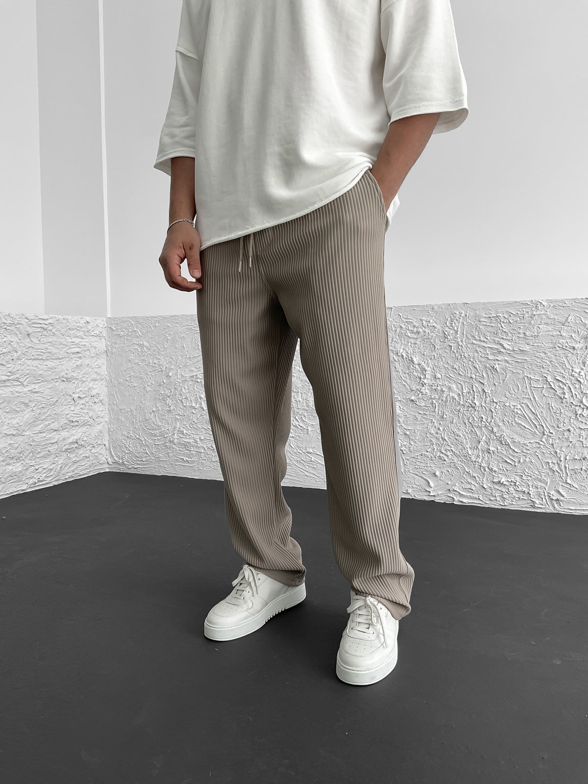 Ribbed Tube Leg Trousers (Buy 2 Free Shipping)