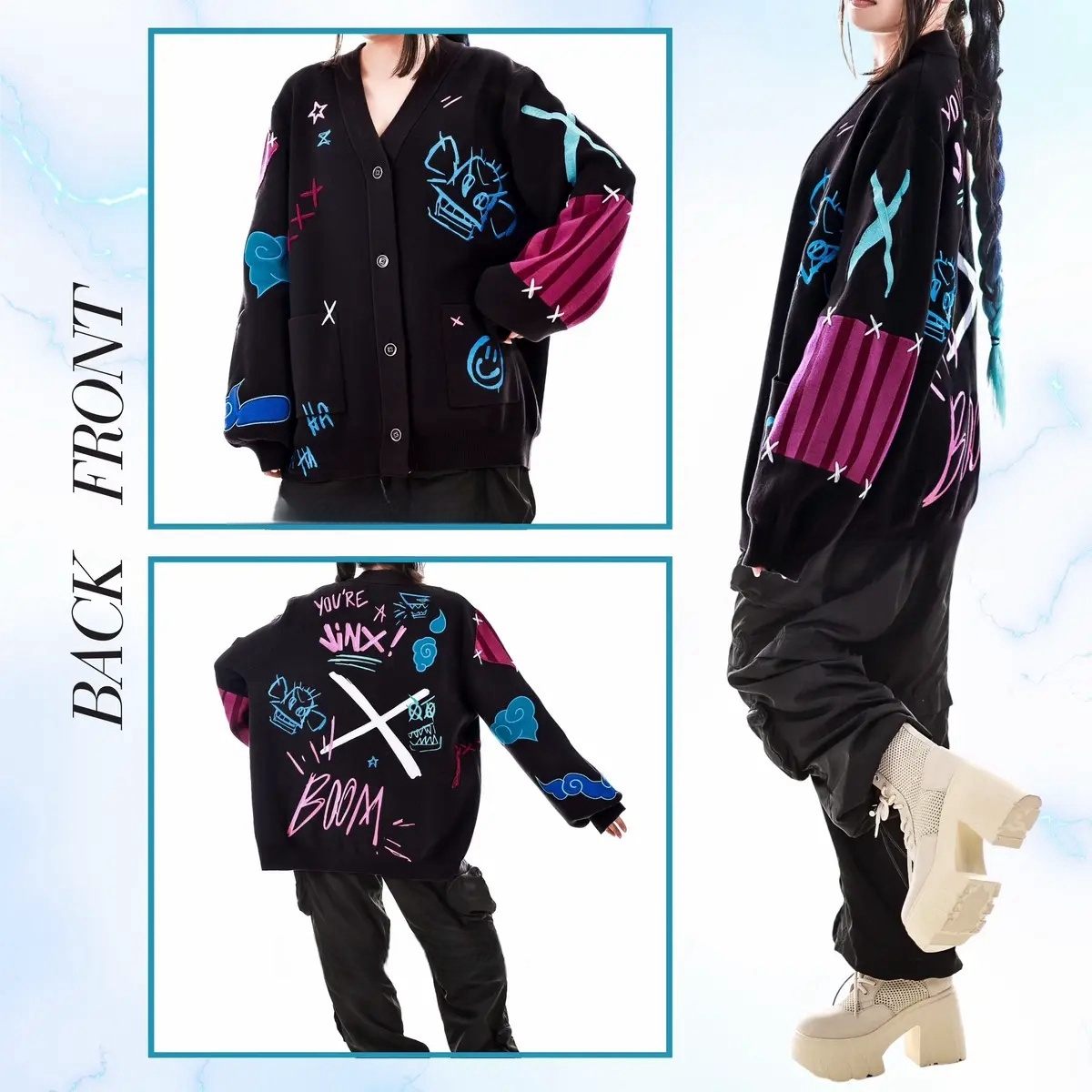 JINX Blue Chaos Cardigan