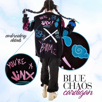 JINX Blue Chaos Cardigan
