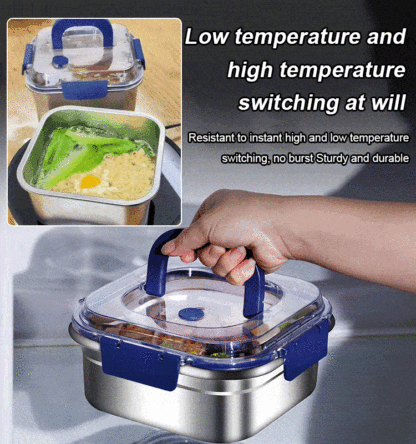 Thickened Stainless Steel Sealed Crisper Box with Handle