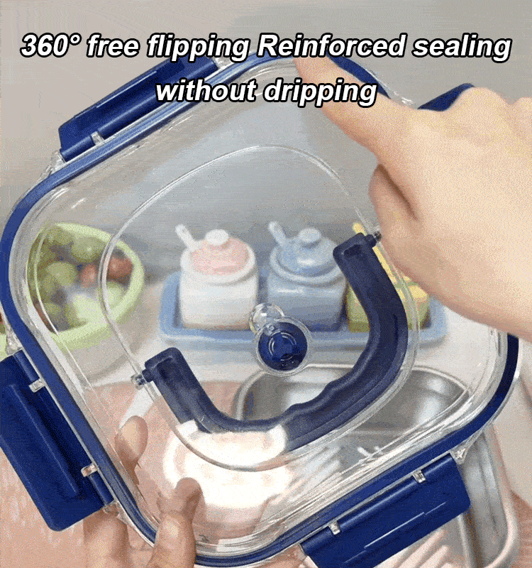 Thickened Stainless Steel Sealed Crisper Box with Handle