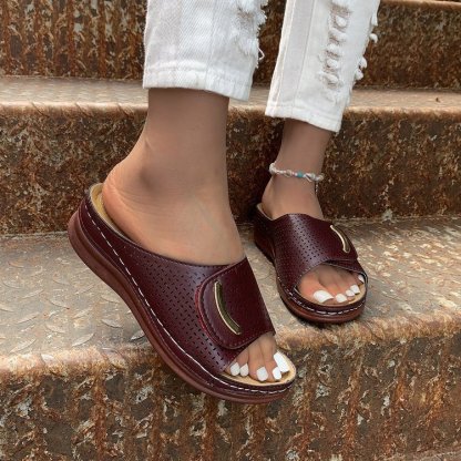 Retro thick-soled casual slippers