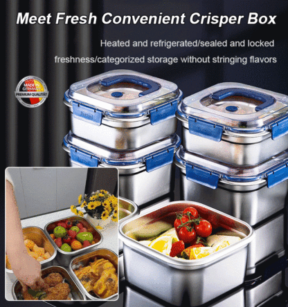 Thickened Stainless Steel Sealed Crisper Box with Handle