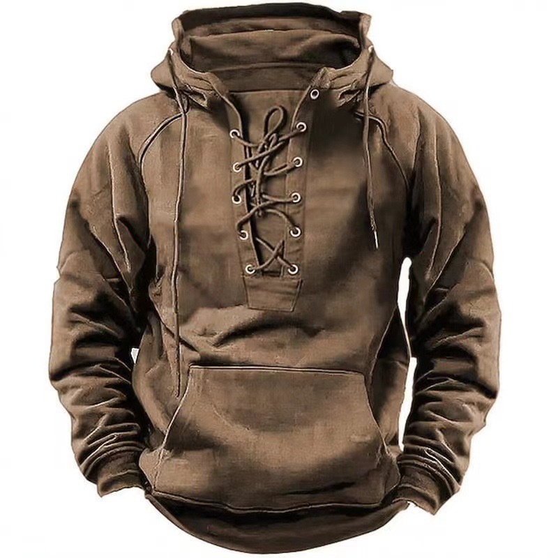 Men's Vintage Fleece And Thick Sports Hoodie