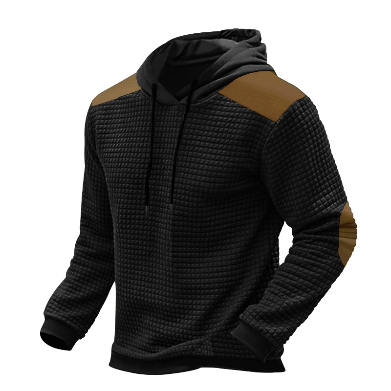 Men's Color Match Jacquard Long Sleeved Hoodie
