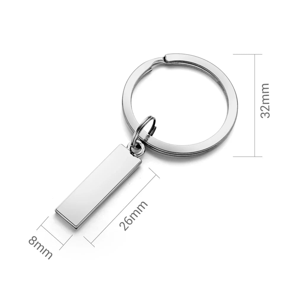 Anti-lost Keychain Small Chic Personalized Customized Keyring  for Car Name Phone Number Men Women Gift  Key Chain Holder P021