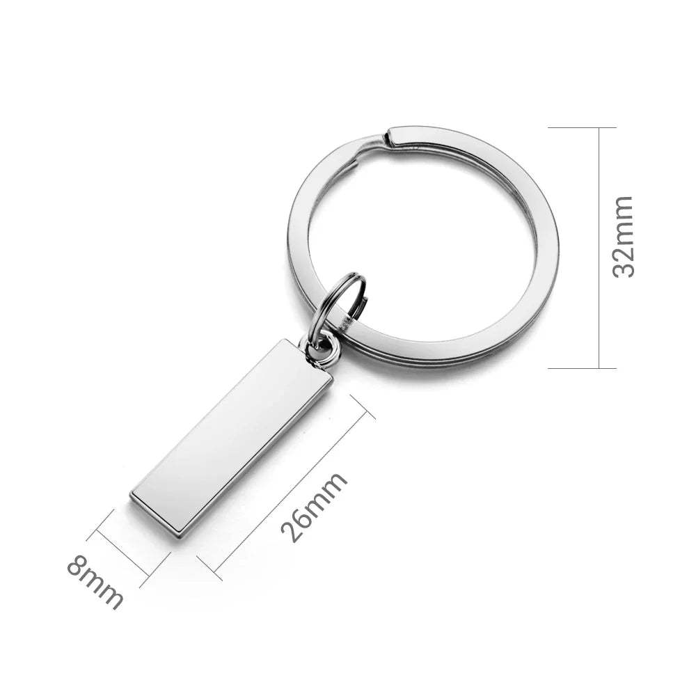 Anti-lost Keychain Small Chic Personalized Customized Keyring  for Car Name Phone Number Men Women Gift  Key Chain Holder P021