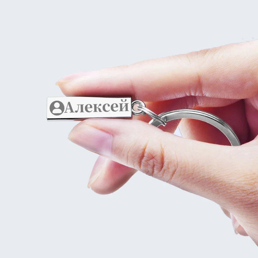 Anti-lost Keychain Small Chic Personalized Customized Keyring  for Car Name Phone Number Men Women Gift  Key Chain Holder P021