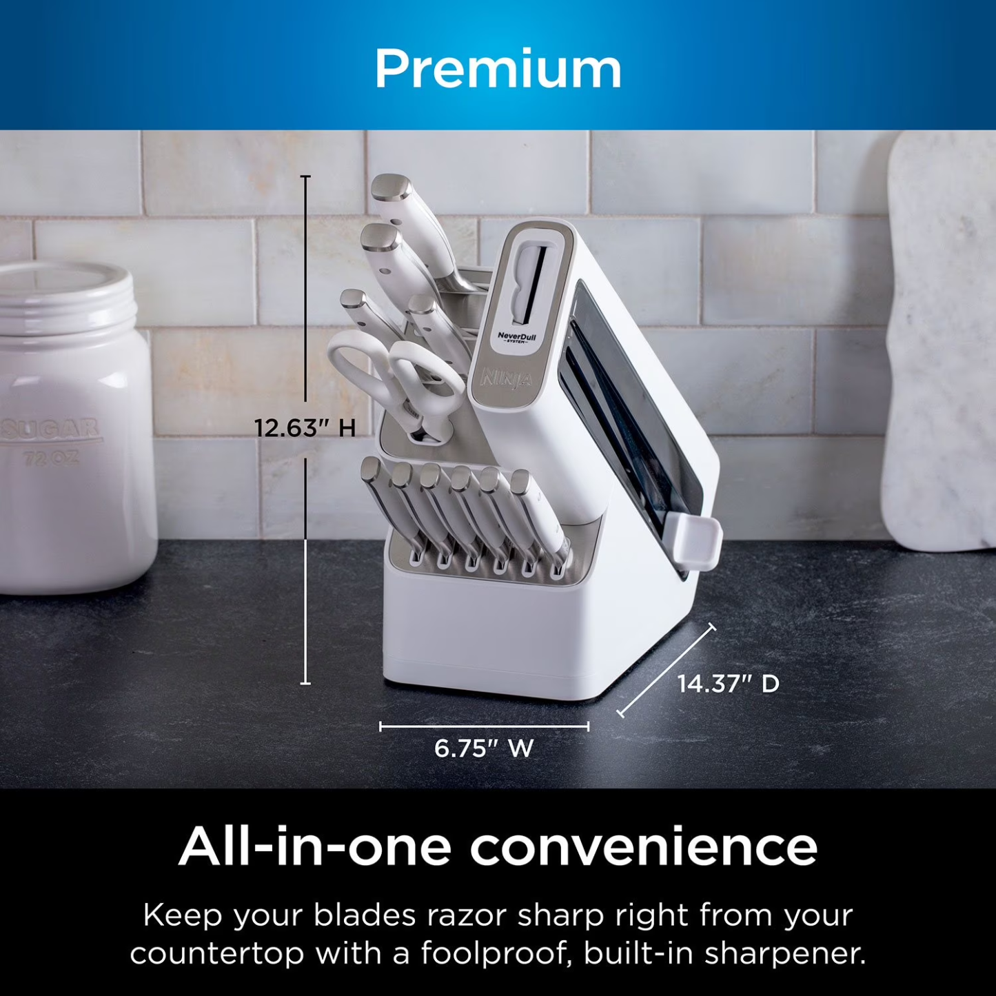 Ninja Foodi NeverDull Premium 12-Piece German Stainless Steel Knife System with Built-in Sharpener