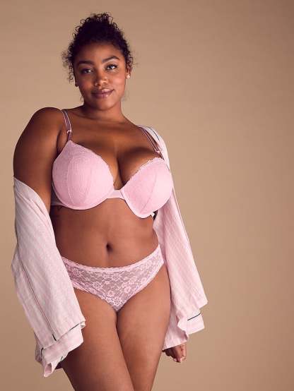 Victthtoria's sethtcret Sexy Tee Sequin Posey Lace Push-Up Bra Sequin Lace